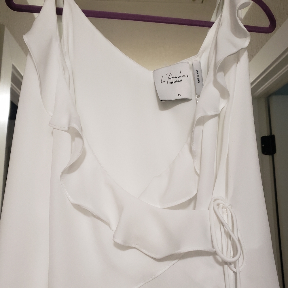 L'Academie White Ruffle Blouse - Picture 7 of 9